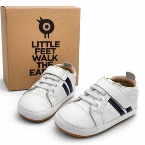 Early Walker Toddler Shoes Hard Sole Leather Sneaker Navy EU 23 US 6 Old Soles
